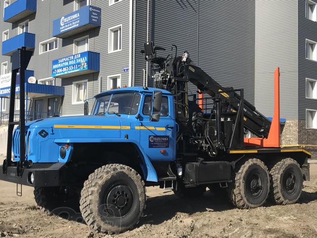 Лесовозный автопоезд Урал 55571, с манипулятором Велмаш Лизинг Доставка